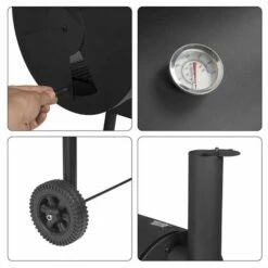 WOLTU Barbecue à Charbon. Grill BBQ Avec Roues De Transport. 115x53x114cm.Noir -France Barbecue Soldes Boutique 54102545 4