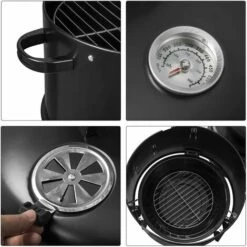 WOLTU Conception 3 En 1 Barbecue Au Charbon De Bois. BBQ Grill Fumé 40x84cm. Grill Barbecue Pour Jardin Camping.Noir -France Barbecue Soldes Boutique 54102546 4