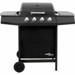 Hommoo Barbecue Gril A Gaz Avec 4 Brûleurs Noir -France Barbecue Soldes Boutique 54149379 3