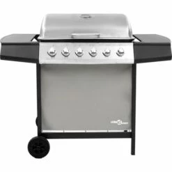 Hommoo Barbecue Gril A Gaz Avec 6 Brûleurs Noir Et Argente -France Barbecue Soldes Boutique 54149380 3
