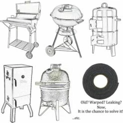 MODOU Barbecue Smoker Bande Joint D'étanchéité Pour Barbecue Charbon,Smoker Américain,fumoir,Grill (8,2ft,1/2'',1/8'',2 Pack) (Noir) -France Barbecue Soldes Boutique 54333186 3