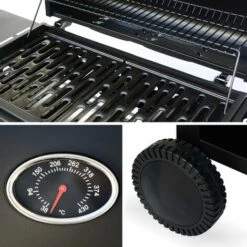 ALICE'S GARDEN Barbecue Gaz - Treville - Barbecue 5 Brûleurs Dont 1 Feu Latéral Noir. Avec Thermomètre - Noir -France Barbecue Soldes Boutique 5468530 3