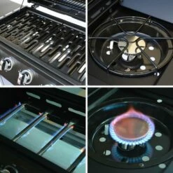 ALICE'S GARDEN Barbecue Gaz - Treville - Barbecue 5 Brûleurs Dont 1 Feu Latéral Noir. Avec Thermomètre - Noir -France Barbecue Soldes Boutique 5468530 5