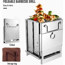 ASUPERMALL Réchaud à Bois En Acier Inoxydable Mini Barbecue Léger Et Pliable Pour Le Camping, Le Jardin, L'extérieur Et Le Pique-nique ,15*15*21CM 11 ASUPERMALL Réchaud à Bois En Acier Inoxydable Mini Barbecue Léger Et Pliable Pour Le Camping, Le Jardin, L'extérieur Et Le Pique-nique ,15*15*21CM -France Barbecue Soldes Boutique 55283649 5