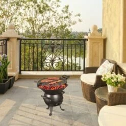 JARDIBRICODECO Barbecue Tonneau En Fonte De Fer -France Barbecue Soldes Boutique 55316392 2