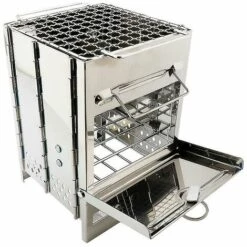 REGALI Poêle à Bois Portable Pliable Grill Camping En Plein Air Ustensiles De Cuisine Barbecue