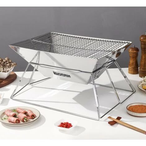 BENOBBY KIDS Grille De Feu En Acier Inoxydable Pour Gril Pliant Extérieur, Gril Portable Avec Sac De Transport Pour Le Voyage De Camping De Barbecue De Jardin 3 BENOBBY KIDS Grille De Feu En Acier Inoxydable Pour Gril Pliant Extérieur, Gril Portable Avec Sac De Transport Pour Le Voyage De Camping De Barbecue De Jardin