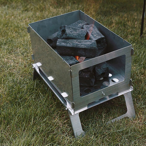 SUPERSELLER Pliable Camping Poêle Barbecue Grill En Acier Inoxydable BBQ Poêle À Bois Poêle En Plein Air Randonnée Pique-Nique Grill - L-Base 5 SUPERSELLER Pliable Camping Poêle Barbecue Grill En Acier Inoxydable BBQ Poêle À Bois Poêle En Plein Air Randonnée Pique-Nique Grill - L-Base – Image 3