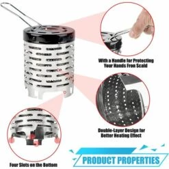 BEARSU Chauffage Gaz Camping Cuisinière Extérieure Couvercle Mini Portable Bouchon Chauffant, Chauffage Au Gaz Camping Car Pour Butane Gaz Cuisinière Brûleur Camping Tente Pique Nique -France Barbecue Soldes Boutique 57020617 3