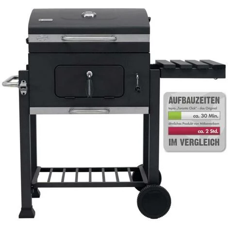 Tepro Garten Toronto Click Charbon De Bois, Chariot à Grillade Barbecue Noir 5 Tepro Garten Toronto Click Charbon De Bois, Chariot à Grillade Barbecue Noir – Image 3