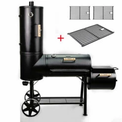 TAINO CHIEF 130kg Fumoir Incl. 3 Grilles BBQ Fumoir à Charbon De Bois Barbecue