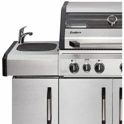 ENDERS - Barbecue Kansas II Pro 4 SIK Profi Turbo - 4 Brûleurs Dont 1 Turbo Zone - 1 Brûleur Arrière Infrarouge - Lave-main, Planche à Découper - Argent -France Barbecue Soldes Boutique 57586366 3