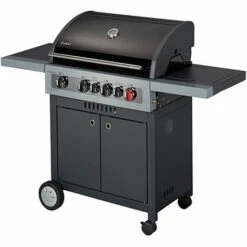 ENDERS - Barbecue Boston Black 4 IK Turbo - 4 Brûleurs Dont 1 Turbo Zone - 1 Brûleur Arrière Infrarouge - 1 Brûleur Latéral - Jusqu'à 12 Convives - 21,85 KW - Noir