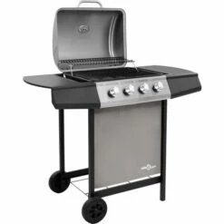 INLIFE Barbecue Gril à Gaz Avec 4 Brûleurs Noir Et Argenté 10 INLIFE Barbecue Gril à Gaz Avec 4 Brûleurs Noir Et Argenté -France Barbecue Soldes Boutique 57884838 4