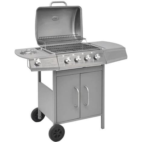 INLIFE Barbecue à Gaz 4 + 1 Zone De Cuisson Argenté 4 INLIFE Barbecue à Gaz 4 + 1 Zone De Cuisson Argenté – Image 2