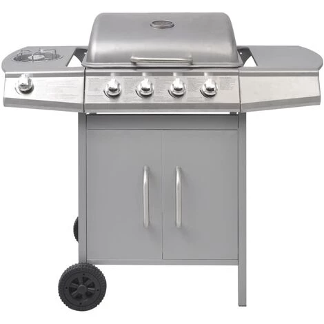 INLIFE Barbecue à Gaz 4 + 1 Zone De Cuisson Argenté 5 INLIFE Barbecue à Gaz 4 + 1 Zone De Cuisson Argenté – Image 3