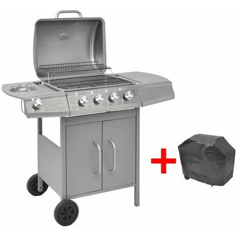 INLIFE Barbecue à Gaz 4 + 1 Zone De Cuisson Argenté 6 INLIFE Barbecue à Gaz 4 + 1 Zone De Cuisson Argenté – Image 4