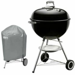 Pack Weber Barbecue à Charbon Classic Kettle 57 Cm Noir - Une Housse De Protection Imperméable