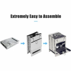 TANCYCO Réchaud De Camping Pliant Avec Sac De Rangement Pour Barbecue Réchaud à Bois Réchaud à Barbecue Pliable Pour Les Voyages, La Randonnée, Le Camping, Le Pique-nique, Le Barbecue (argent) -France Barbecue Soldes Boutique 58208234 4