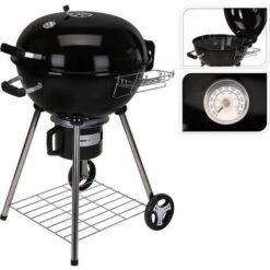 BBQ Barbecue Au Charbon De Bois - Surface De Grillage 44 X 32 Cm - Noir