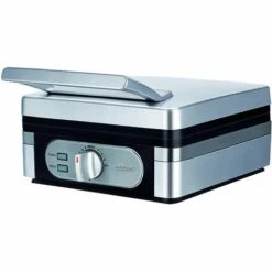 MPM MGO 13 Gaufrier Professionnel Pour 2 Gaufres Belges épaisses, Plaques Antiadhésives 1400W Argent - Argent