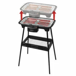 Camry CR6612 Gril Électrique Avec Socle Amovible, Réglage De La Température Grille 37 X 21 Cm 2400W -France Barbecue Soldes Boutique 58536144 2