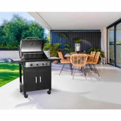 AMSTA - AMBB77791 - Barbecue à Gaz - 12 800W - 3 Brûleurs + 1 Latéral - Thermomètre Intégré -France Barbecue Soldes Boutique 58761038 4