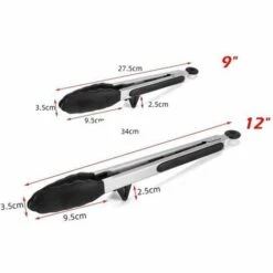 BEICHEN 9"et 12" Pince De Cuisine Barbecue Grille Pain En Acier Inoxydable 304 Et Poignée En Silicone Avec Support Et Trou De Suspension -France Barbecue Soldes Boutique 59007735 4