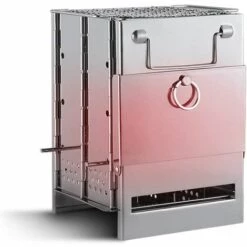 HIASDFLS Camping Poêle En Acier Inoxydable Pliant Sac À Dos Poêle À Bois Mini Barbecue Grill Avec Sac De Transport Pour Camping Randonnée Cuisine -France Barbecue Soldes Boutique 59007900 4