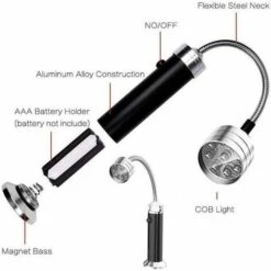 FR-LIFE BR-Vie Lampe Pour Barbecue Lot De 2 Lumières LED De Gril BBQ Avec Base Magnétique Rotation à 360 Degrés Flexible Réglable Pour Barbecue, Camping, Fête, Extérieur -France Barbecue Soldes Boutique 59193191 2