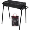 BBQ Barbecue Au Charbon De Bois Sur Pieds - 88cm - Surface De Grillage 60x29 Cm - Noir Couvercle Inclus -France Barbecue Soldes Boutique 59408945 1