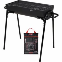 BBQ Barbecue Au Charbon De Bois Sur Pieds - 88cm - Surface De Grillage 60x29 Cm - Noir Couvercle Inclus -France Barbecue Soldes Boutique 59408945 4