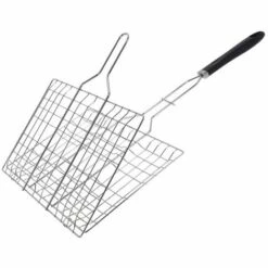 BBQ Grille De Barbecue Chromée Avec Poignée En Polypropylène 35x22cm