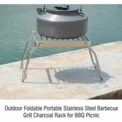 MACARON Gril De Barbecue Pliable Gril Au Charbon De Bois Pliant Léger Portable En Acier Inoxydable Pour Pique-nique Randonnée Camping - Argent LO-Ron -France Barbecue Soldes Boutique 59727369 4