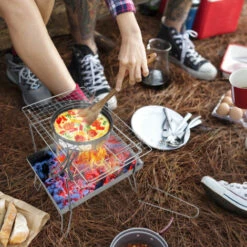 TANCYCO Gril Extérieur En Acier Inoxydable Grille De Barbecue Portable Grille De Barbecue Gril à Charbon Pour Camping En Plein Air Pique-nique,,Type B --- Avec Filet à Mailles Et Clip De Filet -France Barbecue Soldes Boutique 59953430 5