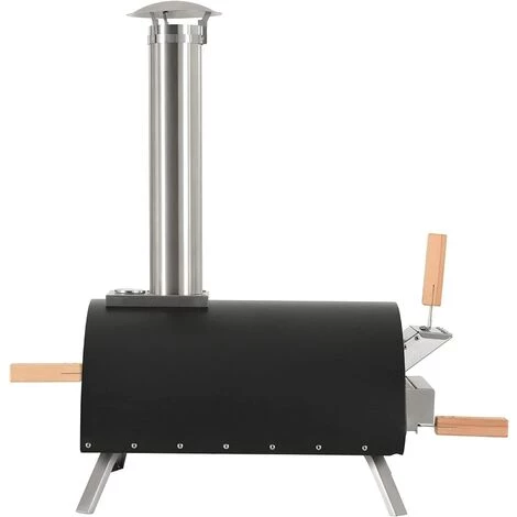 GIGA Four à Pizza Extérieur, Four à Bois Pizza En Acier Inoxydable Pour Jardin / Terrasse, Poêle à Granulés Charbon De Pizza Avec Pierre à Pizza De 13 Pouces + Thermomètre Intégré + Pelle à Pizza - Noir 7 GIGA Four à Pizza Extérieur, Four à Bois Pizza En Acier Inoxydable Pour Jardin / Terrasse, Poêle à Granulés Charbon De Pizza Avec Pierre à Pizza De 13 Pouces + Thermomètre Intégré + Pelle à Pizza - Noir – Image 5
