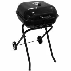 7HOUSE Barbecue De Carbone Pliante Et Portable Avec Roues Tamarit Noires 47x52x87cm 7habre