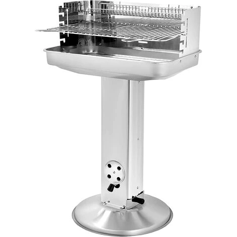 PESCE Barbecue Colonne, Barbecue à Charbon, Barbecue Sur Pied En Acier Inoxydable, Réglable En Hauteur, Avec Cendrier Et Régulateur De Ventilation, 57*38*89,5 Cm 3 PESCE Barbecue Colonne, Barbecue à Charbon, Barbecue Sur Pied En Acier Inoxydable, Réglable En Hauteur, Avec Cendrier Et Régulateur De Ventilation, 57*38*89,5 Cm