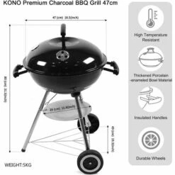 PESCE Barbecues à Charbon Barbecue Rond Gril Barbecue Charbon De Bois En Plein Air Camping Voyage Barbecues Et Fumoirs 47 X 49 X 80 Cm -France Barbecue Soldes Boutique 60170000 3