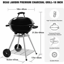PESCE Barbecue à Charbon De Bois 45 * 80cm Noir Pour Pique-Nique Barbecue à Billes Pour Charbon De Bois De Diamètre Avec Bac à Cendres Amovible Pour Barbecue Rond à Grille Avec Surface De Gril 9 PESCE Barbecue à Charbon De Bois 45 * 80cm Noir Pour Pique-Nique Barbecue à Billes Pour Charbon De Bois De Diamètre Avec Bac à Cendres Amovible Pour Barbecue Rond à Grille Avec Surface De Gril -France Barbecue Soldes Boutique 60170072 3