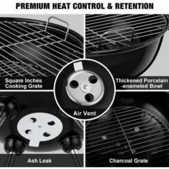 PESCE Barbecue à Charbon De Bois 45 * 80cm Noir Pour Pique-Nique Barbecue à Billes Pour Charbon De Bois De Diamètre Avec Bac à Cendres Amovible Pour Barbecue Rond à Grille Avec Surface De Gril 10 PESCE Barbecue à Charbon De Bois 45 * 80cm Noir Pour Pique-Nique Barbecue à Billes Pour Charbon De Bois De Diamètre Avec Bac à Cendres Amovible Pour Barbecue Rond à Grille Avec Surface De Gril -France Barbecue Soldes Boutique 60170072 4