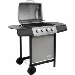 Topdeal Barbecue Gril à Gaz Avec 4 Brûleurs Noir Et Argenté FF48547_FR -France Barbecue Soldes Boutique 60371974 5