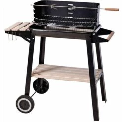 BBQ Barbecue Rectangulaire Au Charbon De Bois 54x34x6,5cm