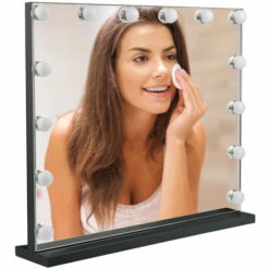 DYHF Miroir De Courtoisie Hollywood Miroir 62*52cm Maquillage Miroir Maquillage Lumineux Led 14 Ampoules 3 Couleurs Luminosité Ajustables - Blanc -France Barbecue Soldes Boutique 61354746 5