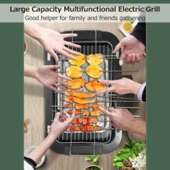TANCYCO Gril électrique Ménage En Acier Inoxydable Fonction Multiple 2000W Haute Puissance 50-350℃ Plaque De Cuisson électrique Portable Extérieure Barbecue Brochettes Grill -France Barbecue Soldes Boutique 63632015 3