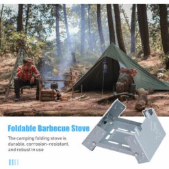 LIFCAUSAL Réchaud Pliant De Camping Réchaud à Combustible à Alcool Solide Réchaud à Barbecue Pliable Pour Les Voyages, La Randonnée, Le Camping, Le Pique-nique, Le Barbecue (argent) -France Barbecue Soldes Boutique 63810676 3