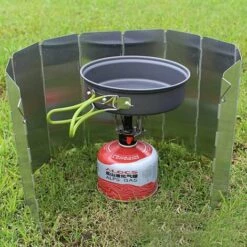 CLEGGFR Wind Protection Réchaud à Gaz Pliable En Aluminium Protection Contre Le Vent Réchaud De Camping Avec 10 Lattes En Aluminium, Protection Légère Et Pliable Contre Le Vent, Pare-vent Pour Réchaud De Camping Grill Extérieur -France Barbecue Soldes Boutique 63822286 5