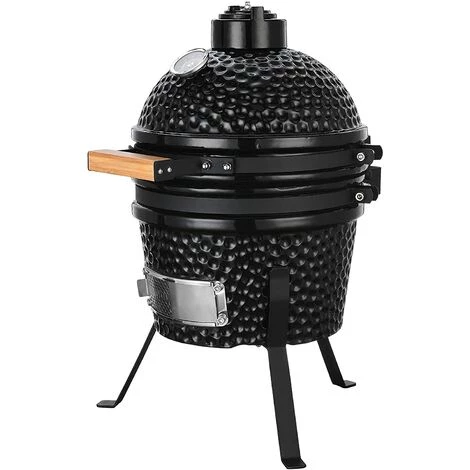 GREADEN KAMADO Ø 34 Cm Gril Barbecue Fumoir Céramique & Inox ,Thermomètre Inclus 32 X 32 X 39 Cm Pour 2 à 3 Personnes - Noir 4 GREADEN KAMADO Ø 34 Cm Gril Barbecue Fumoir Céramique & Inox ,Thermomètre Inclus 32 X 32 X 39 Cm Pour 2 à 3 Personnes - Noir – Image 2