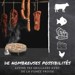 ARC-EN-CIéL Spirale Fumoir à Froid - Fumoir Serpentin - Générateur De Fumée - Pour Fumer Dans Le Gril Bouilloire - Rondes -Arcenciél -France Barbecue Soldes Boutique 64126301 4