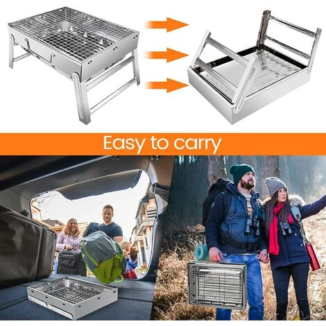 BF Gril à Charbon, Gril Pliant En Acier Inoxydable, Gril à Charbon De Table, Gril De Cuisson Amovible Pour 2 à 5 Personnes 7 BF Gril à Charbon, Gril Pliant En Acier Inoxydable, Gril à Charbon De Table, Gril De Cuisson Amovible Pour 2 à 5 Personnes – Image 5
